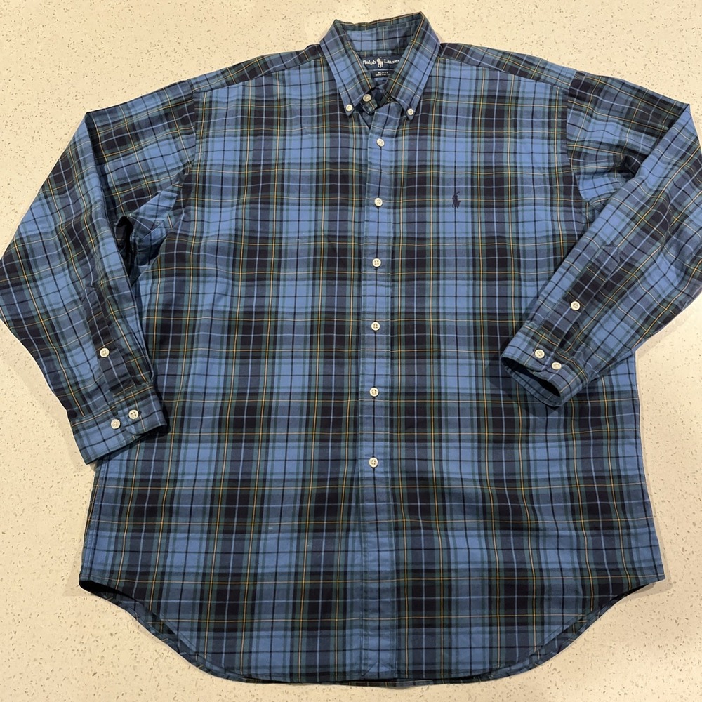 Polo Ralph Lauren Blake Classic Men's Button Down Blue Check Cotton XL